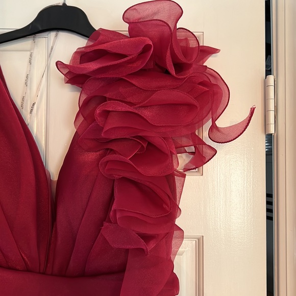 Custom fuchsia gown. Fits like a 6/8. - Picture 7 of 8